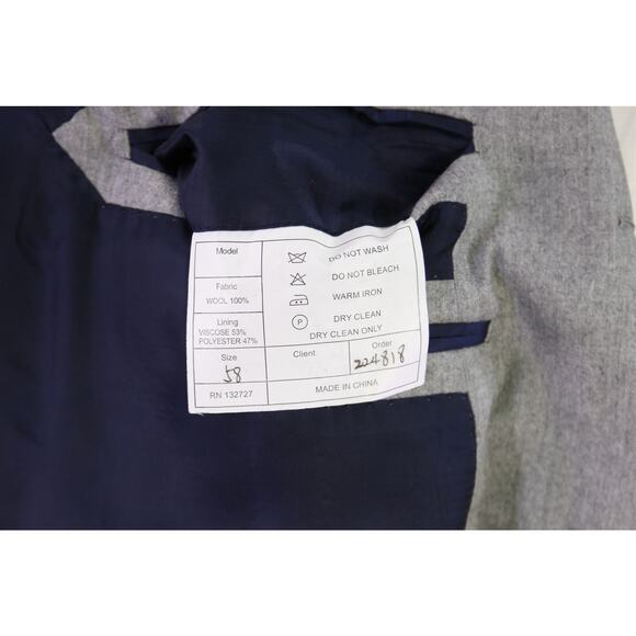 Andrew Lock Bespoke Tailored Gray Fleece 120s Wool 2-Btn Suit 46L - Picture 11 of 12